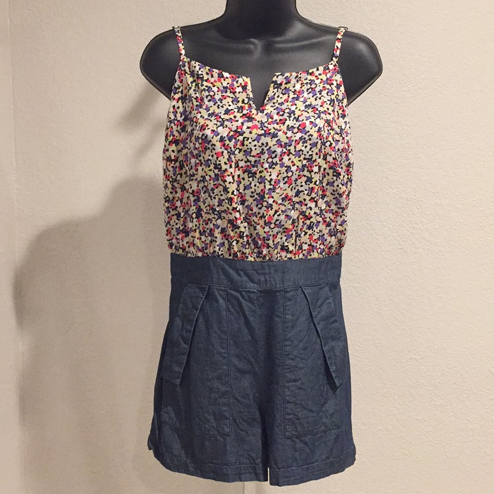 Bcbgeneration Chambray Romper Spaghetti Straps - image 1